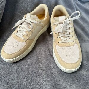 Men's Beige Sneakers with White Accents